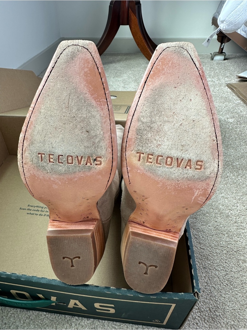 Tecovas The Annie Fawn Suede Boots Size 7 WORN ONCE - Picture 3 of 8